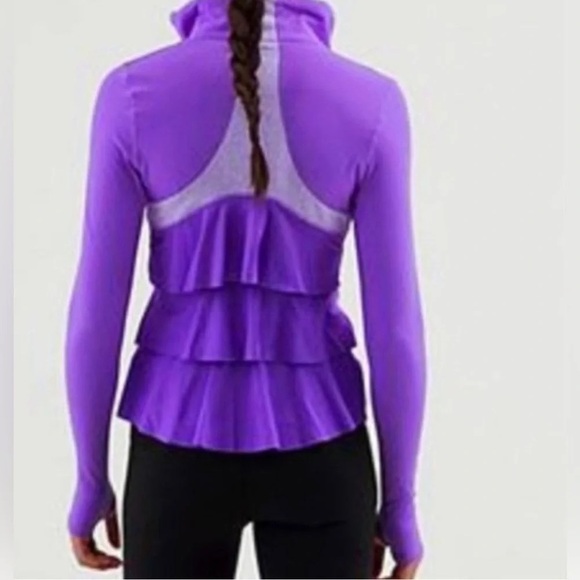 lululemon athletica Sweaters - Lululemon, Ruffles Define Purple Jacket, Size 6